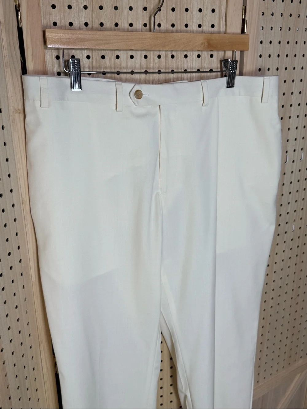 Ralph Lauren Cream Ivory Dress Pants 38W x 29L Classic Flat Front Career Casual
